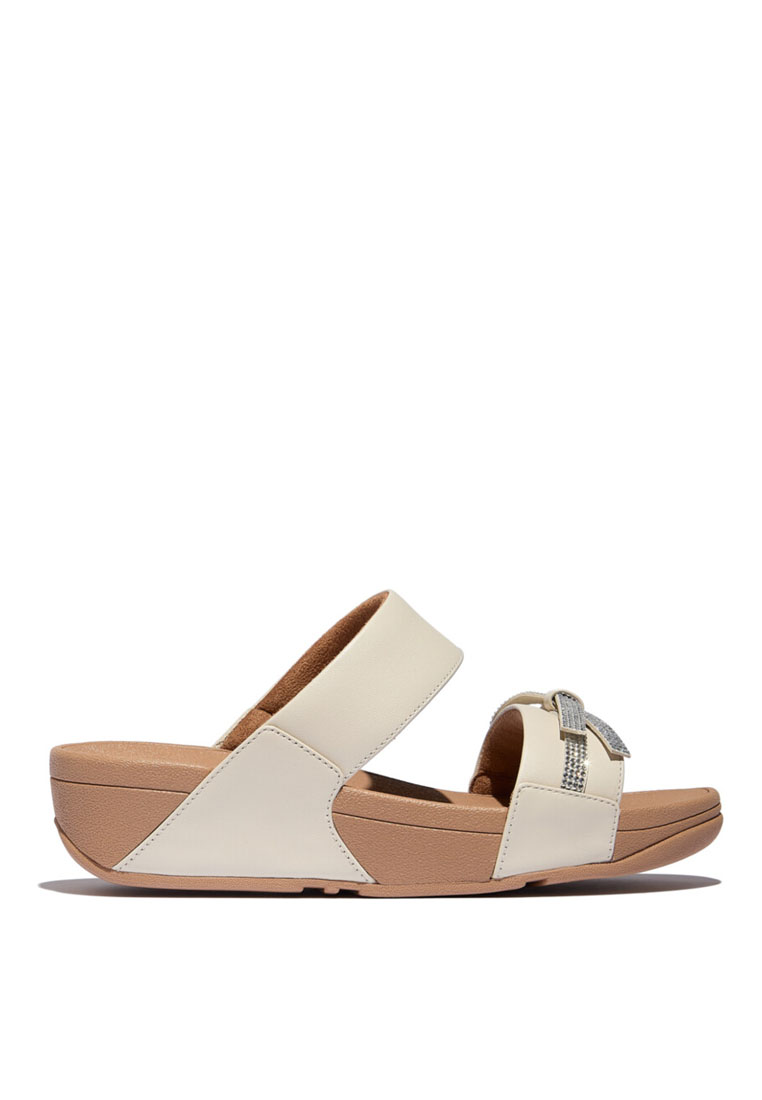 FitFlop FitFlop LULU Glitz-Bow Leather Slides - Paris Beige (E1H-A99)