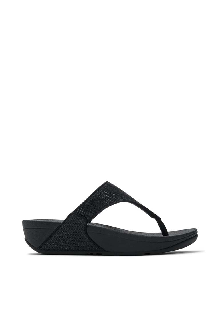 FitFlop FitFlop LULU Shimmerglitz Toe-Post Sandals - Black (A4Z-001)
