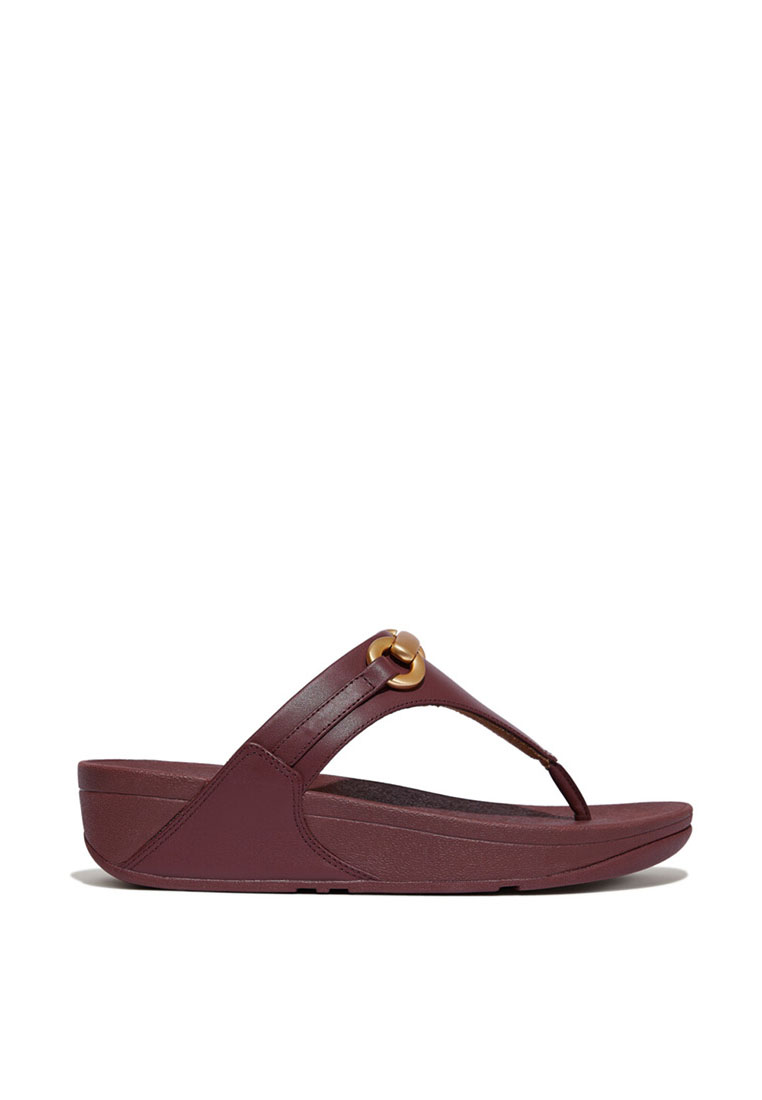 FitFlop FitFlop x Song Hye Kyo LULU Chunky-Snaffle Leather Toe-Post Sandals - Deep Maroon (HY7-C01)