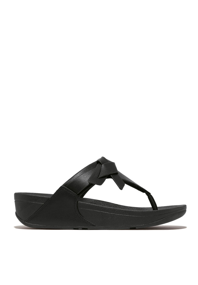 Fitflop FitFlop x Song Hye Kyo LULU Folded-Knot Leather Toe-Post Sandals - Black (IA2-001)