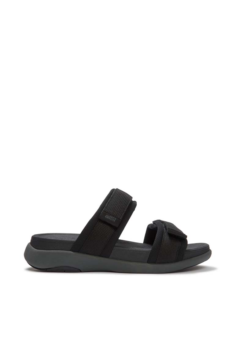 FitFlop FitFlop F-MODE Go Mens Adjustable Padded-Webbing Two-Bar Slides - Black (A1O-001)