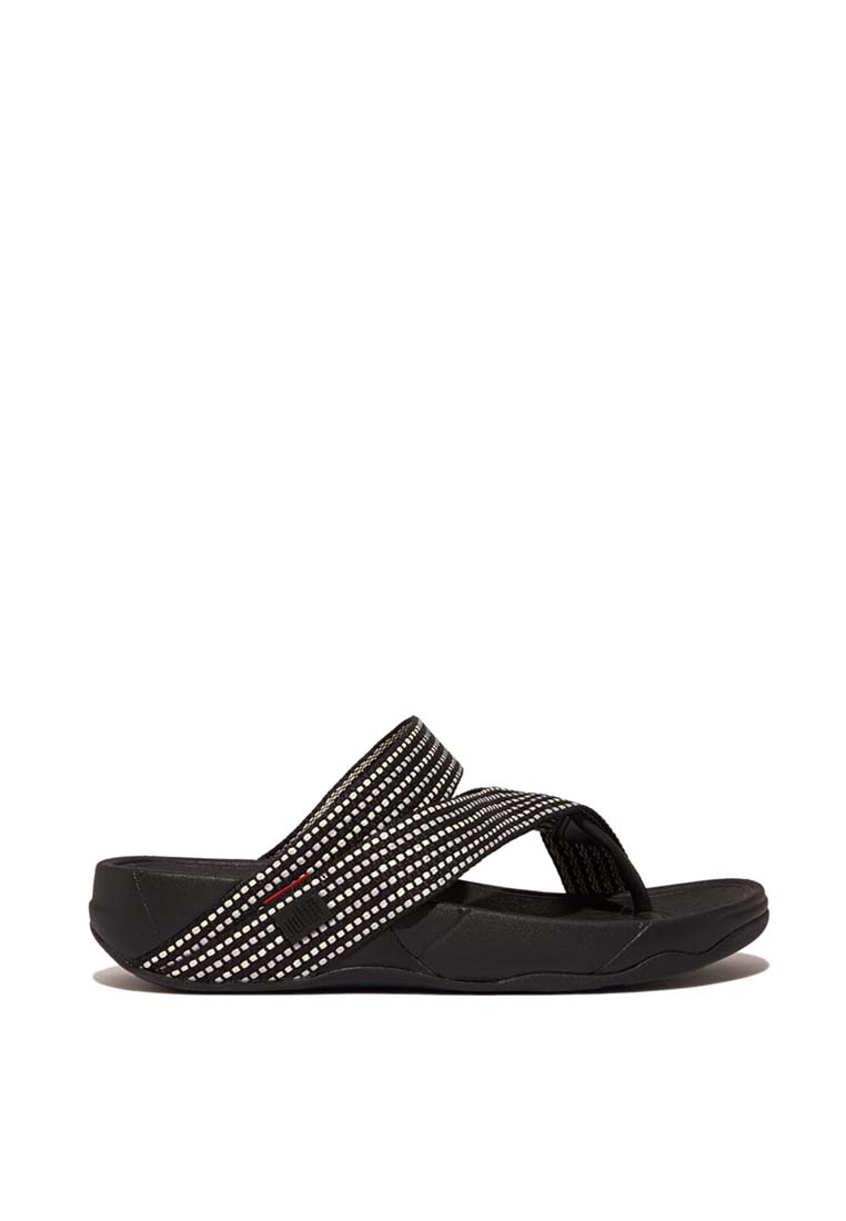 FitFlop FitFlop SLING Dotted-Weave Toe-Post Sandals - Black Mix (H06-231)