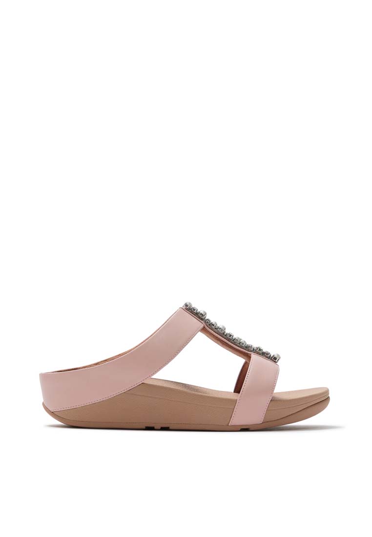 FitFlop FitFlop FINO Pearls and Crystal H-Bar Slides - Faded Blush (A2M-D72)