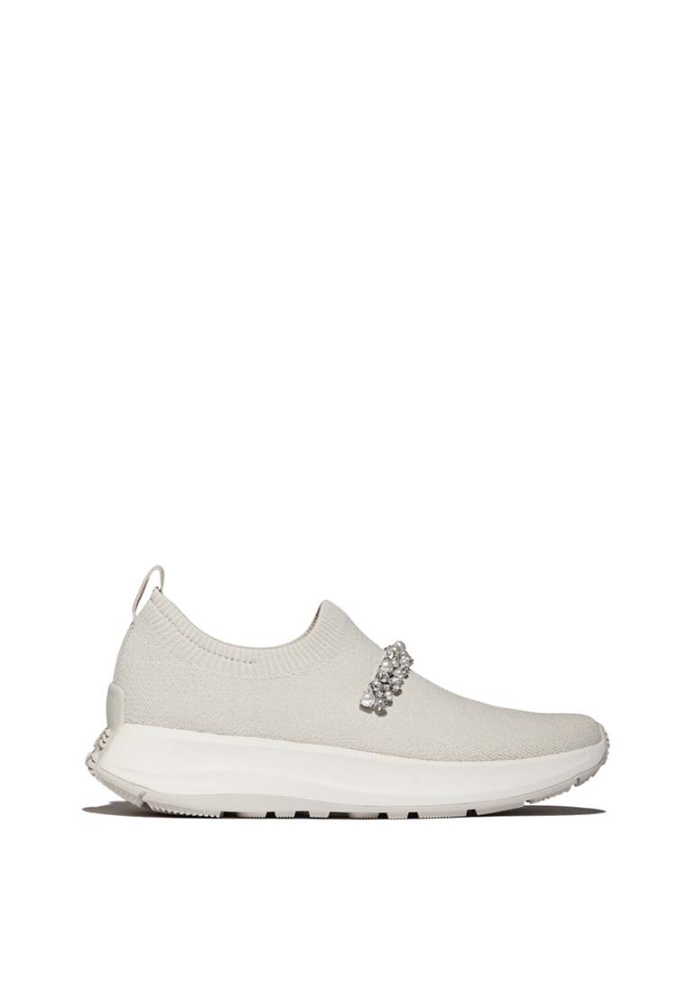 FitFlop FitFlop F-MODE Flow Pearls Crystal Knit Slip-On Sneakers - Paris Beige (A1C-A99)