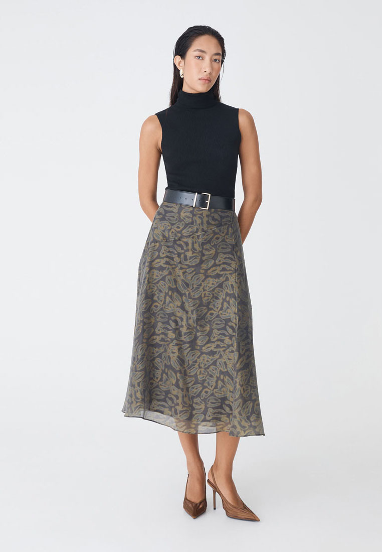 FORCAST Imogen Printed Panel Skirt