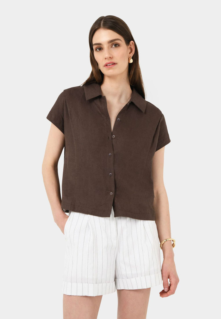 FORCAST Ami Linen Collar Shirt