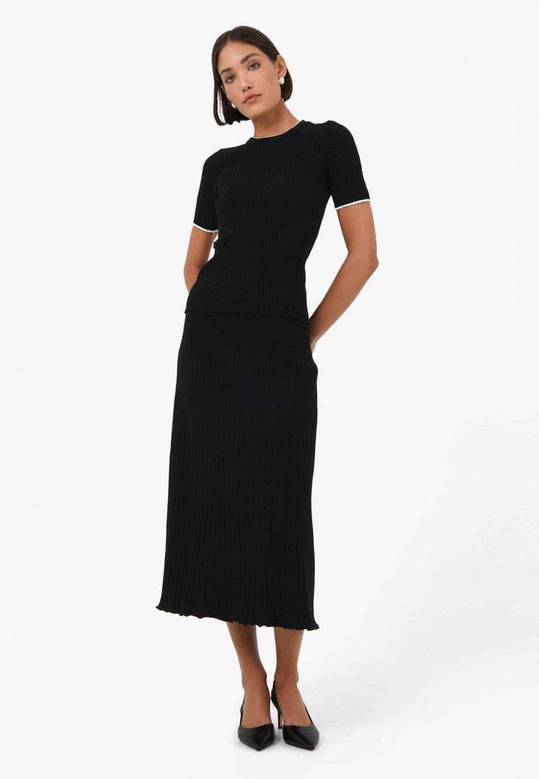 FORCAST Hanni Midi Knit Skirt