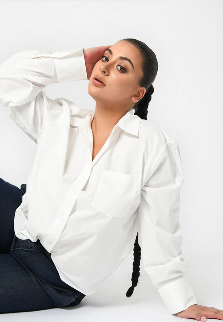 FORCAST Dallas Oversized Cotton Blouse