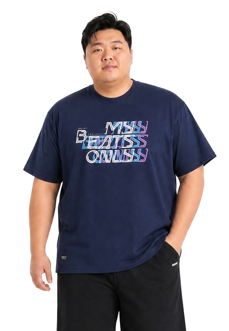 FOREST Forest Men Plus Size Short Sleeve Tee - PL24005-33Navy