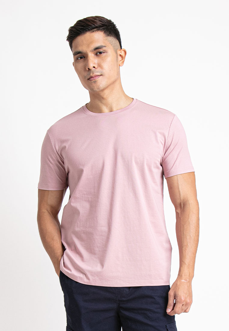 FOREST Forest Premium Soft-Touch Silky Cotton Slim Fit Plain Tee T Shirt Men - 23747-59LotusPink