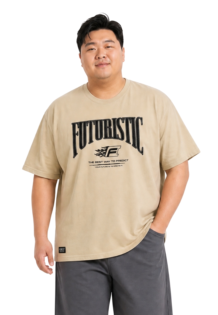 FOREST Forest Men Plus Size Short Sleeve Tee - PL24051-17Nude