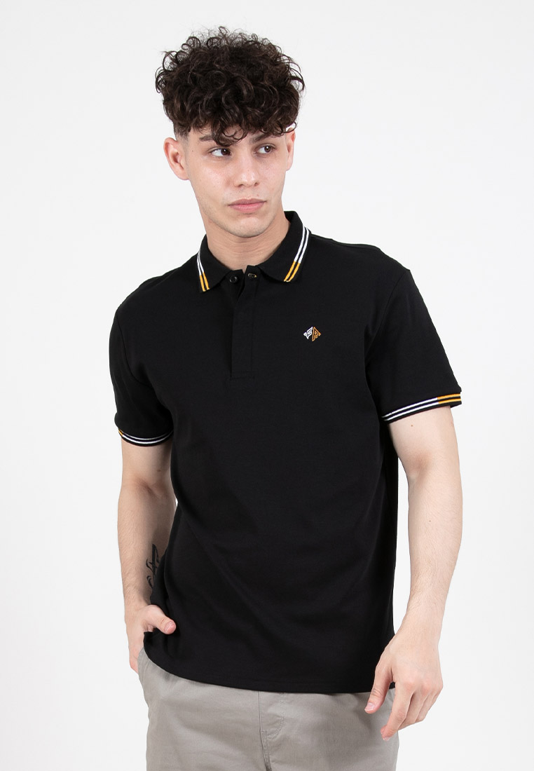 FOREST Forest Premium Weight Cotton Polo Tee 220gsm Interlock Knitted Polo T Shirt - 23860-01Black