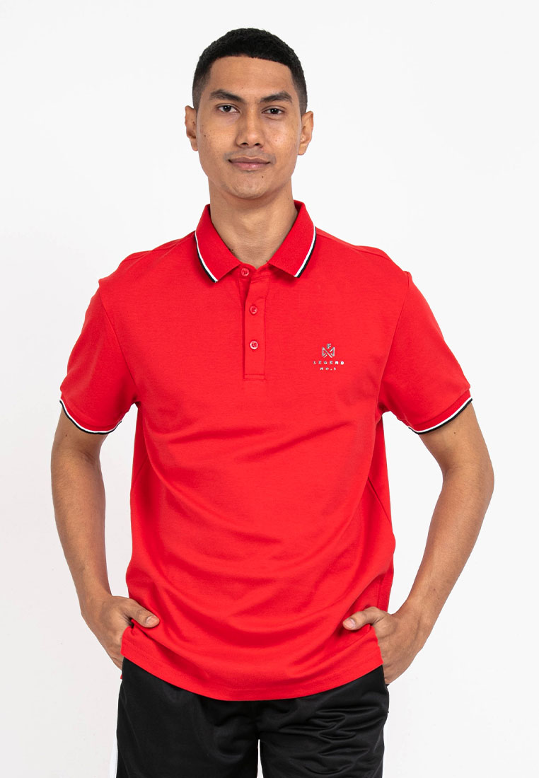 FOREST Forest Premium Weight Cotton Polo Tee 220gsm Interlock Knitted Polo T Shirt | 23761-51Red
