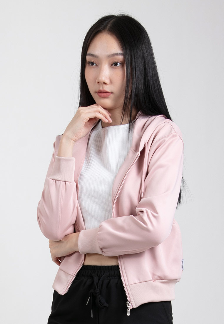 FOREST Forest Ladies Interlock Casual Hoodie Women Jacket - 830123-59LotusPink