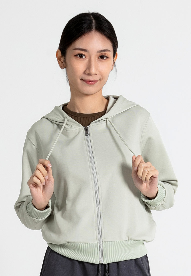 FOREST Forest Ladies Interlock Casual Hoodie Women Jacket - 830123-42LtGreen