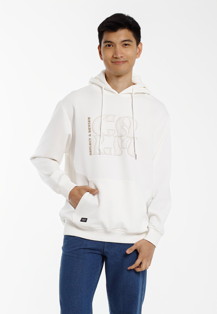 FOREST Forest Oversized Premium Weight Air-Cotton Hoodies Long Sleeve Men - 24037-02White