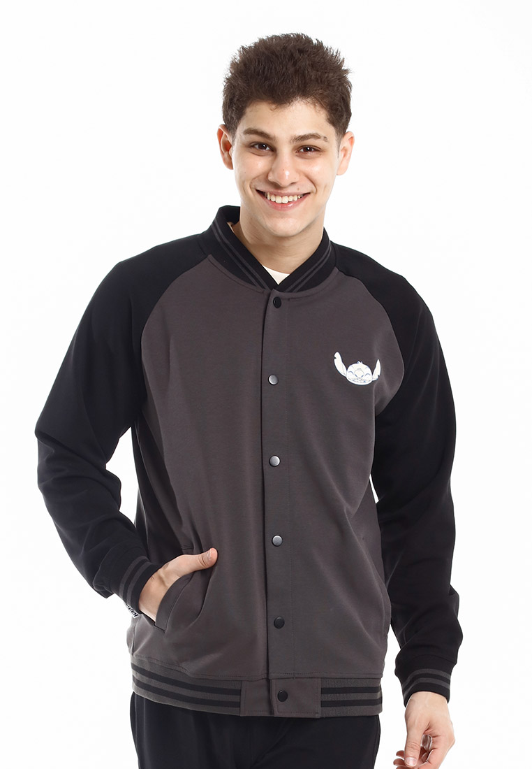 FOREST Forest x Disney Stitch Premium 260gsm Air-Cotton Regular Fit Men Baseball Jacket - FW30008-03
