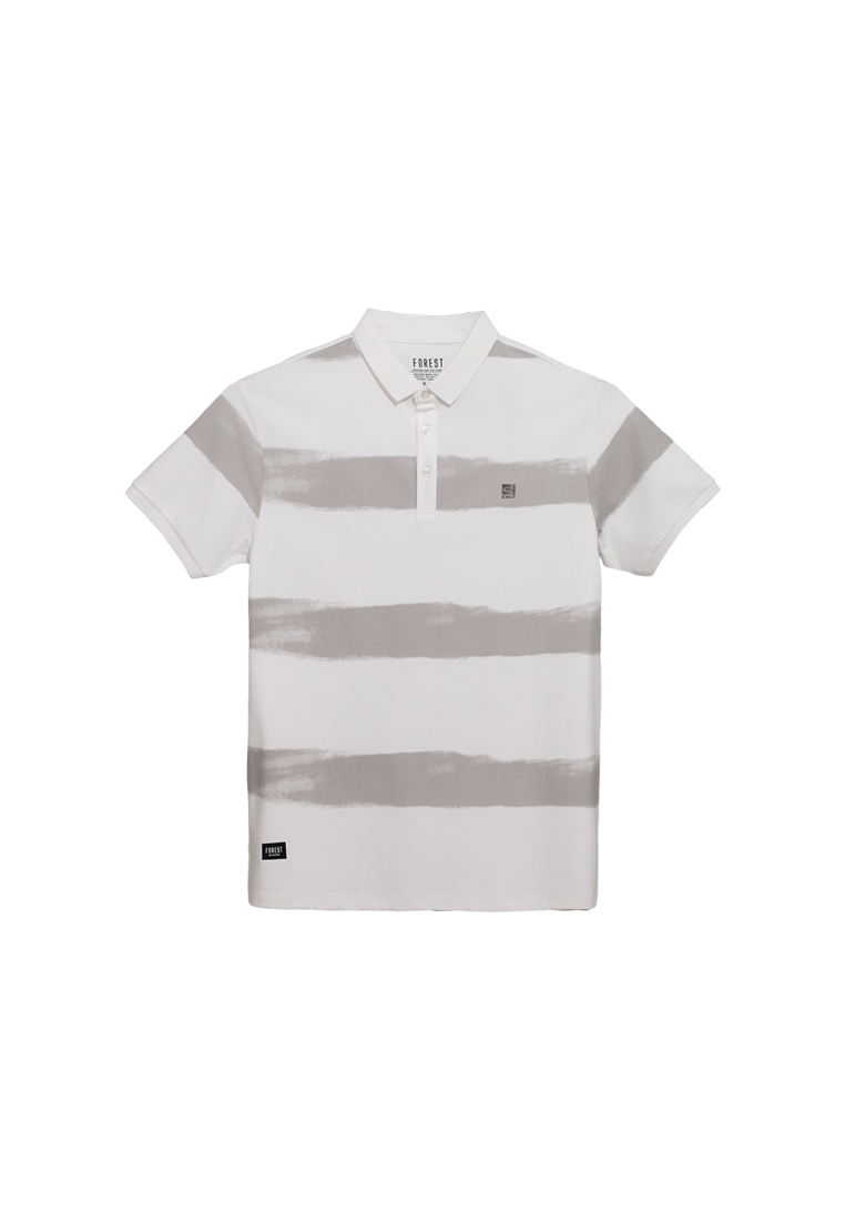 FOREST Forest Mens Polo Shirt Cotton  Slim Fit - 23999-02White