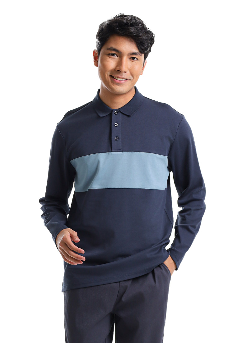FOREST Forest Premium Weight Cotton Interlock Long Sleeve T Shirt  - 24063-33Navy