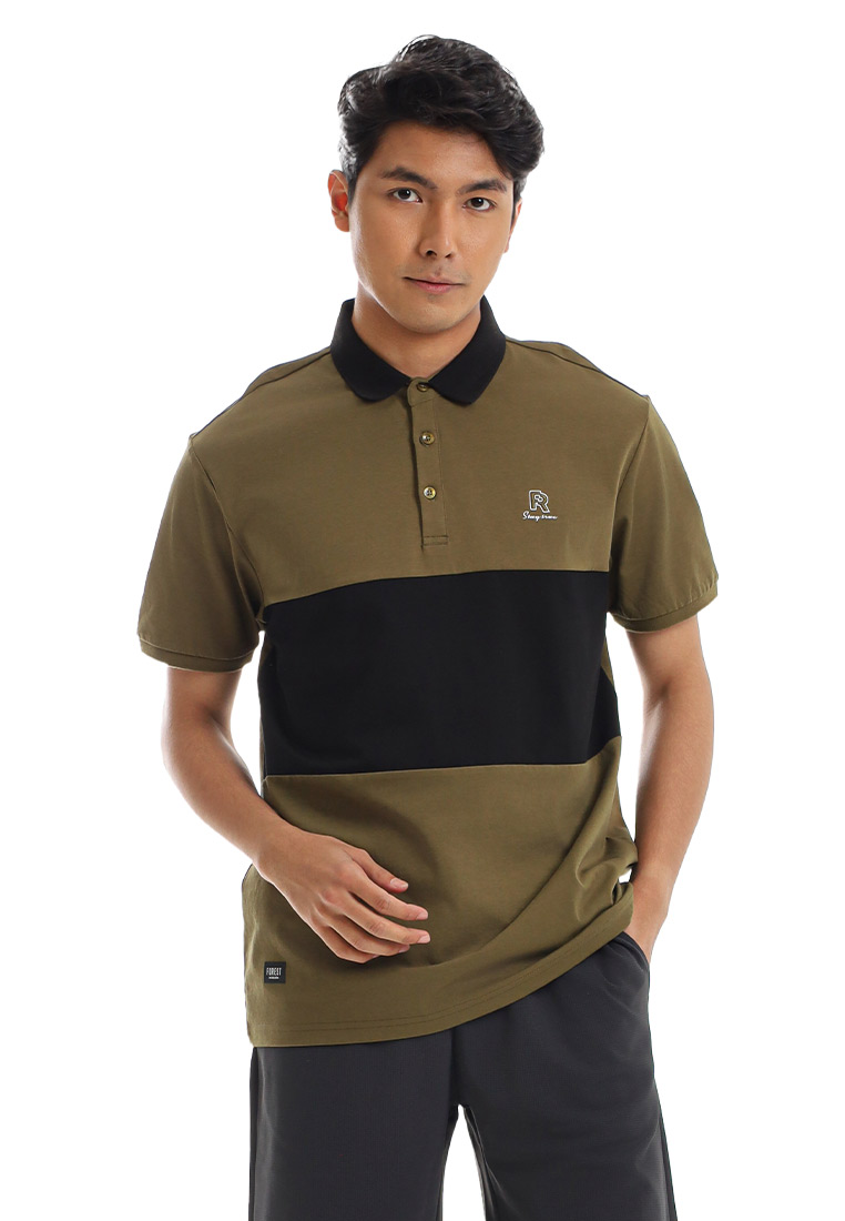 FOREST Forest Premium Cotton 210gsm Cut & Sew Polo T Shirt Men  - 24017-48Olive