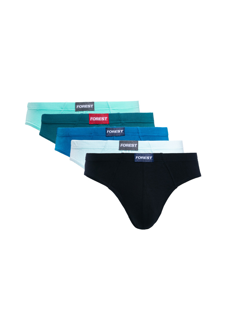 FOREST (5 Pcs) Forest Mens Mini Brief Bamboo Spandex Assorted Colours - FUD0099M