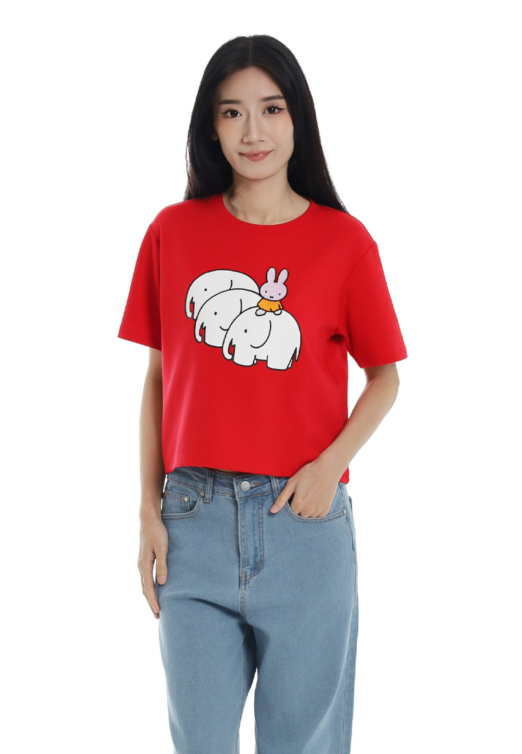 FOREST Forest X Miffy Cropped Ladies Tee - FM820007-51Red