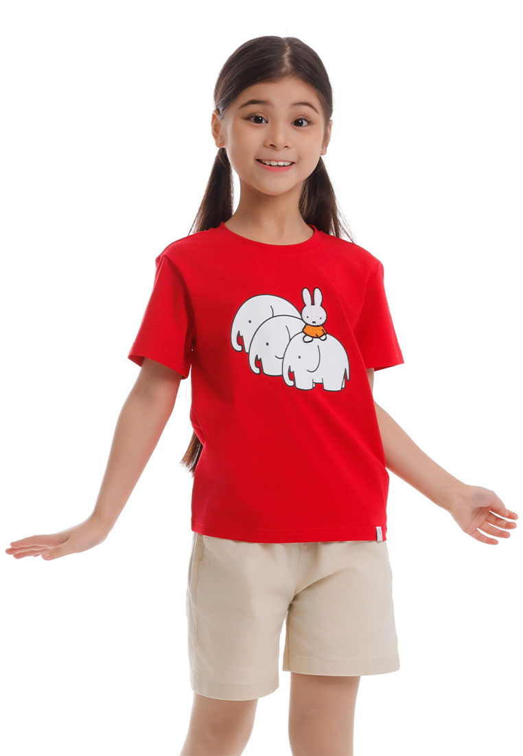 FOREST Forest X Miffy Cropped Girls Tee - FMK820007-51Red