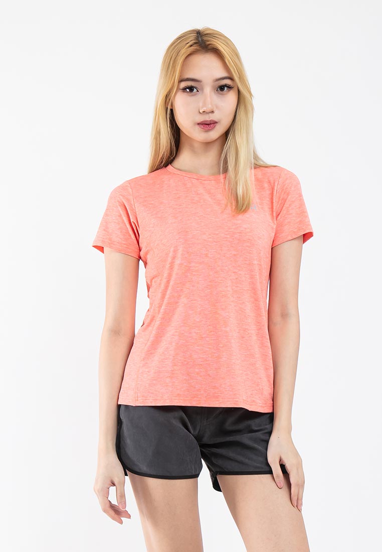 FOREST Forest Ladies Round Neck Stretchable Sport T-Shirt - 821975-61Orange