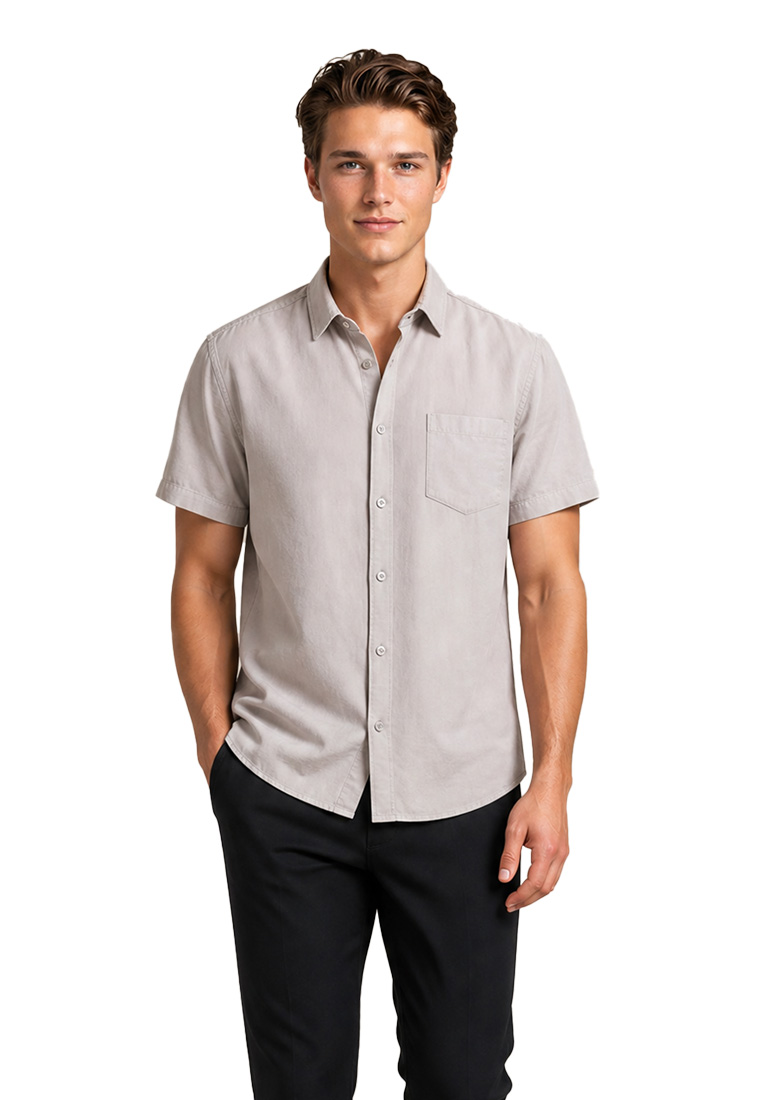 FOREST Forest Men Regular Fit Short Sleeve Shirt - 621164-04Grey