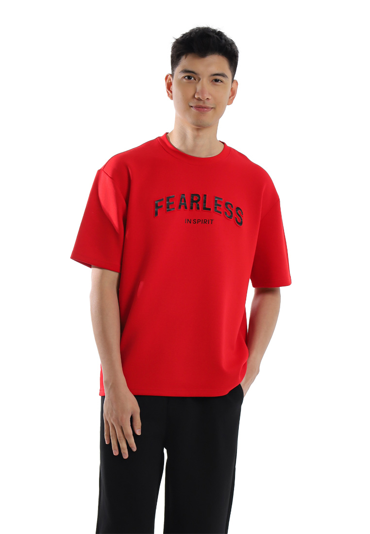 FOREST Forest Oversized Heavy Weight 300gsm Modal Cotton Short Sleeve T Shirt Men - 24088-51Red