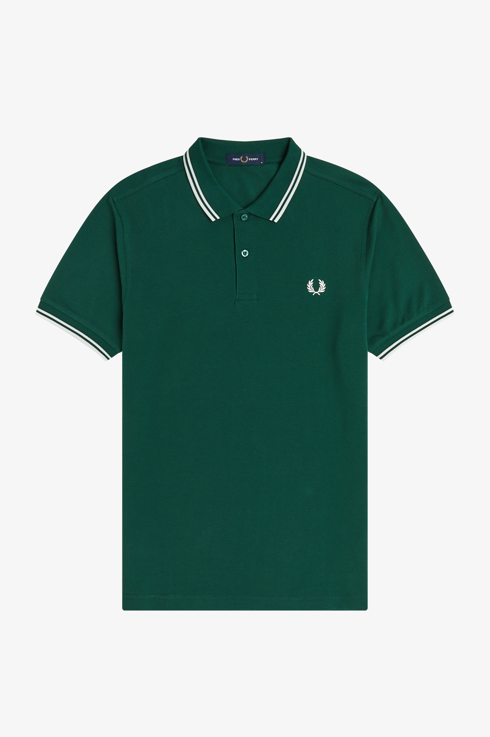 FRED PERRY Fred Perry M3600 Twin Tipped Fred Perry Shirt (Ivy Green / Snow White / Snow White)