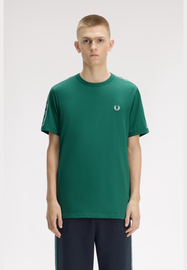 FRED PERRY Fred Perry M4613 Contrast Tape Ringer T-Shirt (Sport Green)