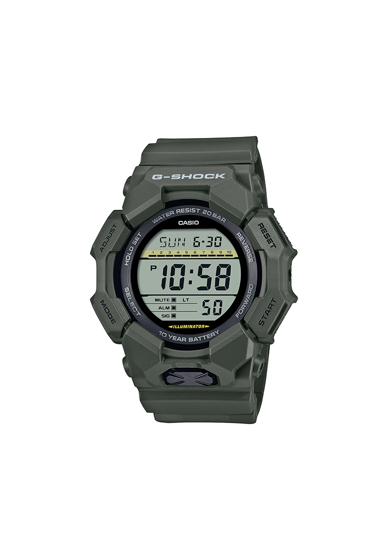 G-SHOCK Men Digital Watch GD-010-3 Green Resin Strap