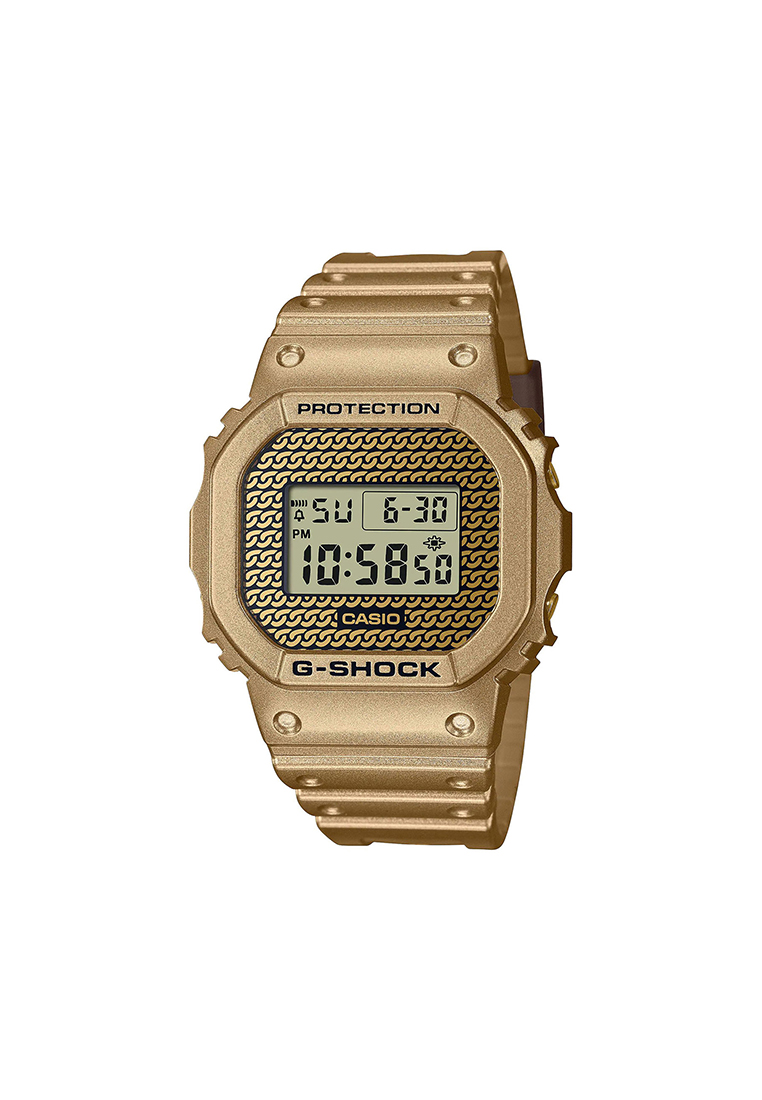 G-Shock Men's Digital Watch DWE-5600HG-1 Gold Chain Series Sports Watch for mens + Additional Bands 