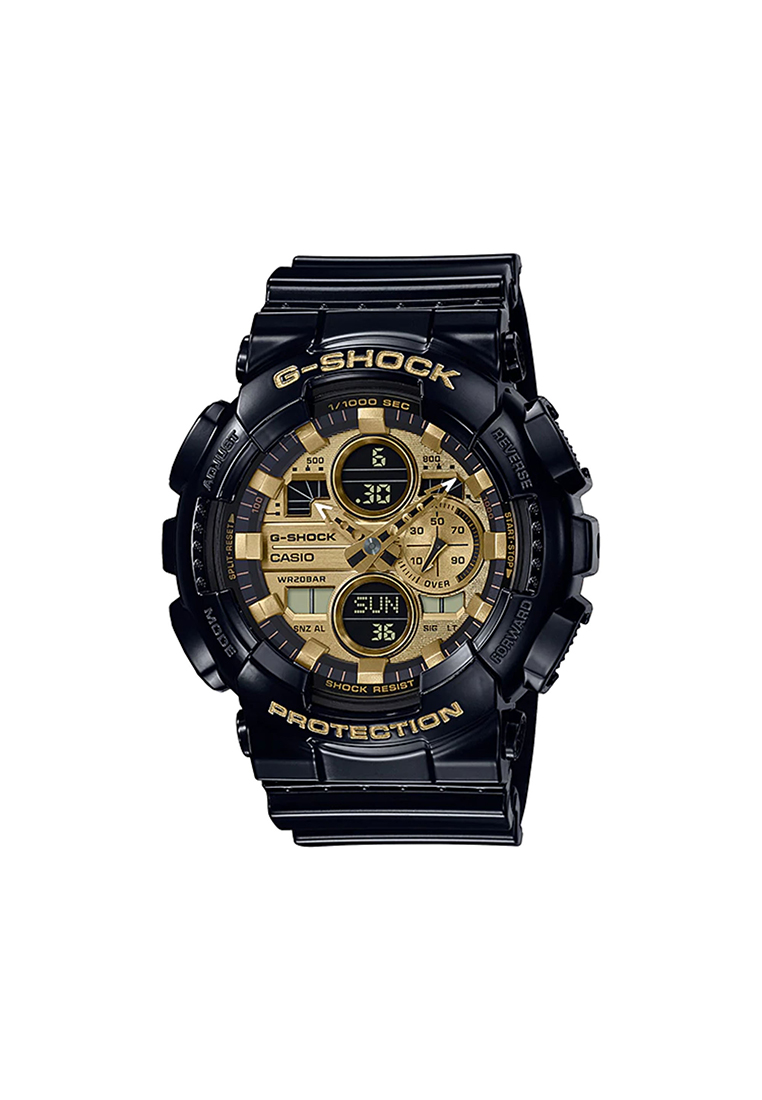 G-Shock Men's Analog Watch GA-140GB-1A1 Gold Dial with Black Resin Band Sports Watch