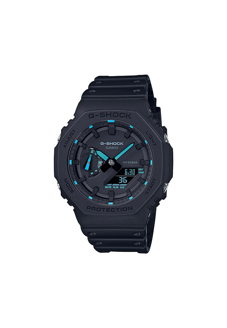 G-Shock Men's Analog-Digital Watch Neon Series TMJ Carbon Core Guard Black Resin Sport Watch GA-2100
