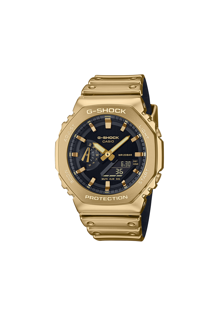 G-Shock Fine Metallic Series GM-2100YMG-9A Men Analog-Digital Watch Gold Resin Strap
