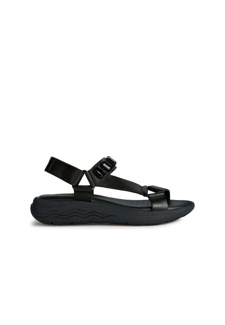 Geox GEOX Ladies Spherica EC5W Platform Sandals - Black D35ADB-00043-C9999S3