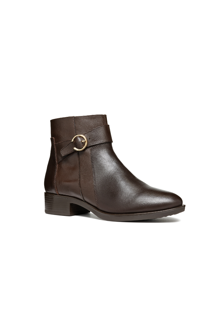 Geox GEOX Ladies Felicity Low Heel Ankle Boots - Dark Brown D46G1A-04304-C6021F4