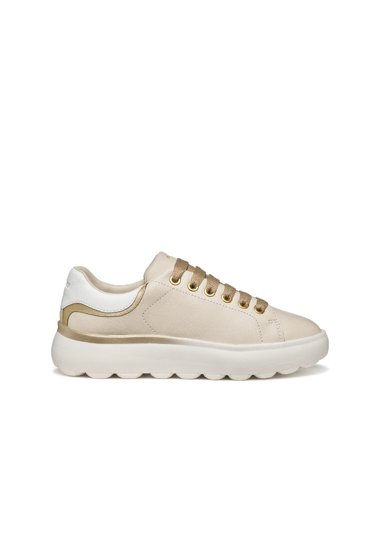 Geox GEOX Ladies Spherica EC4.1 Lightweight Cushioned Sneakers- Light Gold D65TCB-08554-C1S2LS6