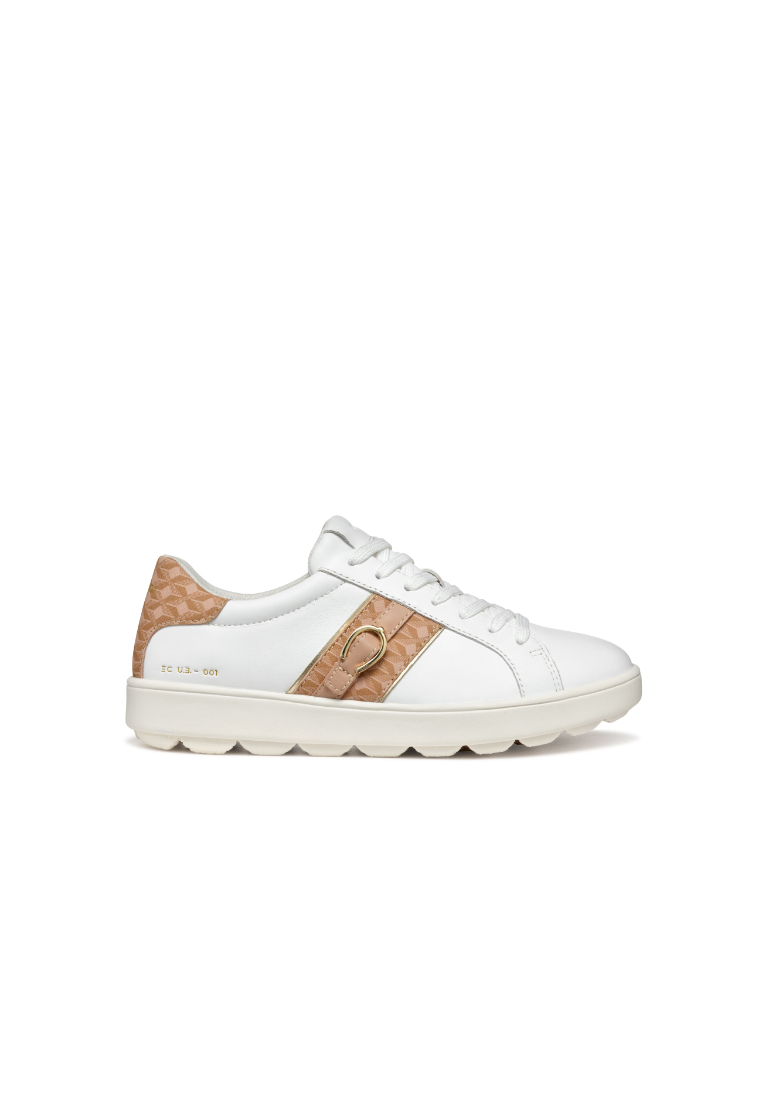 Geox GEOX Ladies Spherica Ecub-1 Low Top Sneakers - White D46WEA-08504-C1Z8ZS5