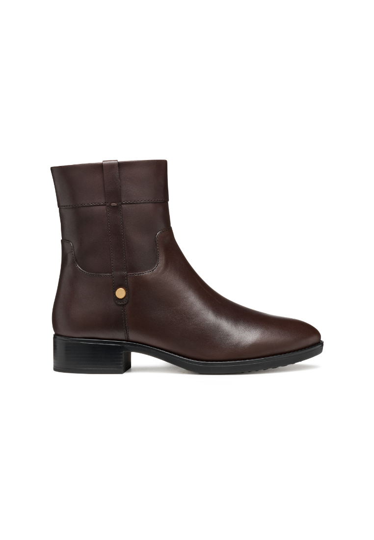 Geox GEOX Ladies Felicity Low heel Ankle Boots - Dark Brown D56G1A-00043-C6006F5