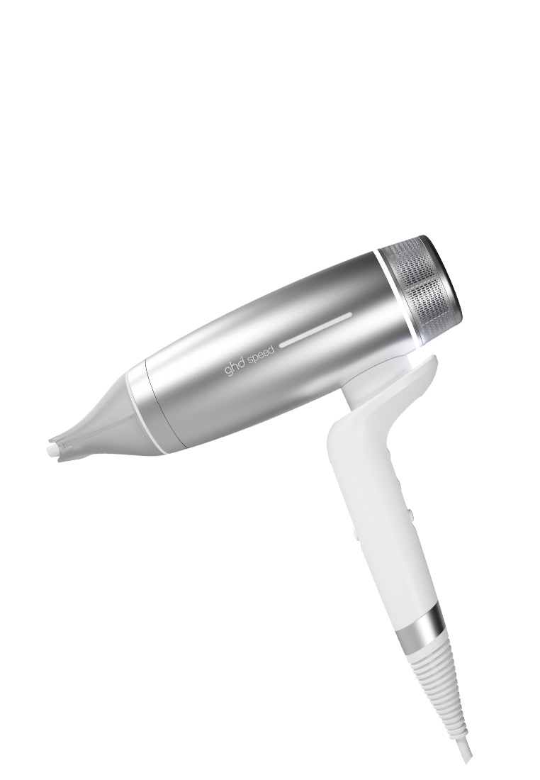 GHD NEW GHD SPEED PROFESSIONAL DUAL AIR FLOW HAIR DRYER (METALLIC WHITE)