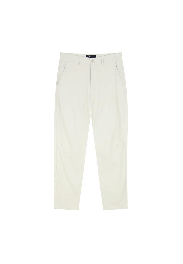 Giordano Men's Nylon Spandex Mid Rise Regular Khaki Pants 01115004
