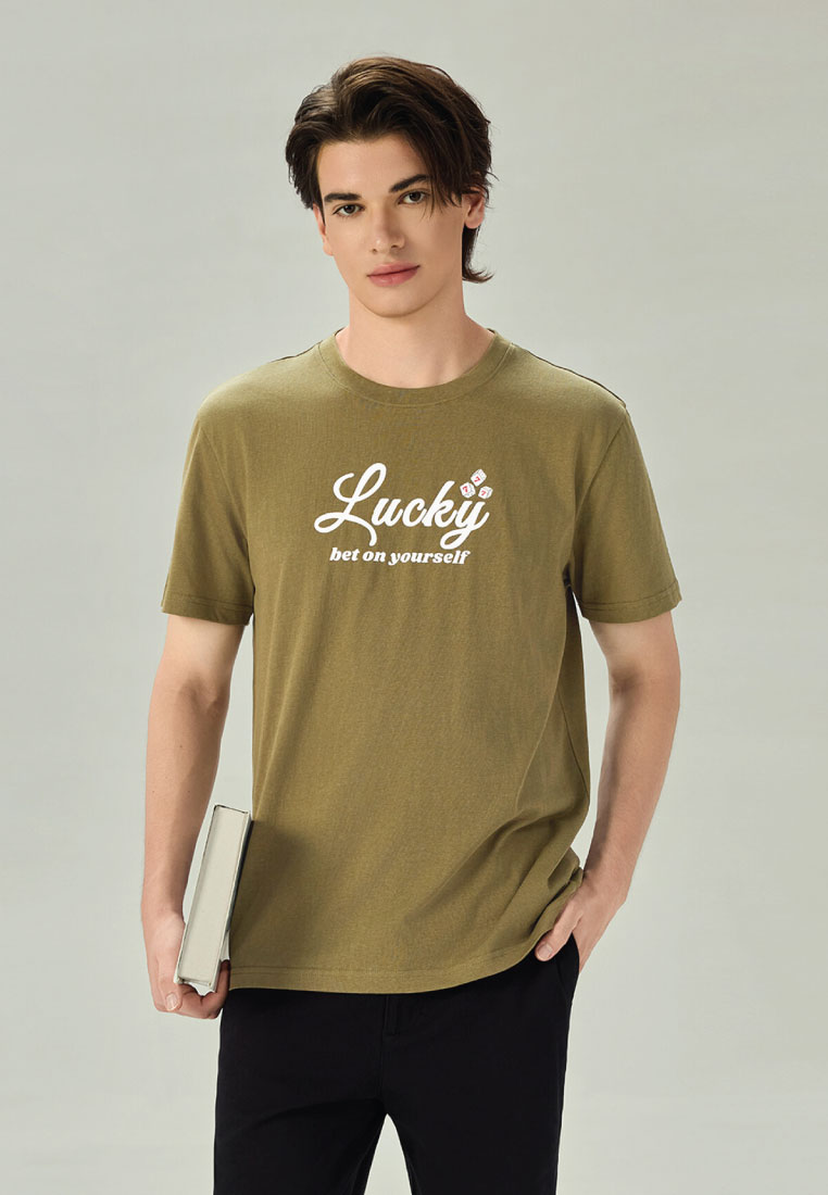 Giordano Men's Cotton Short Sleeve Printed T-shirt 13096310