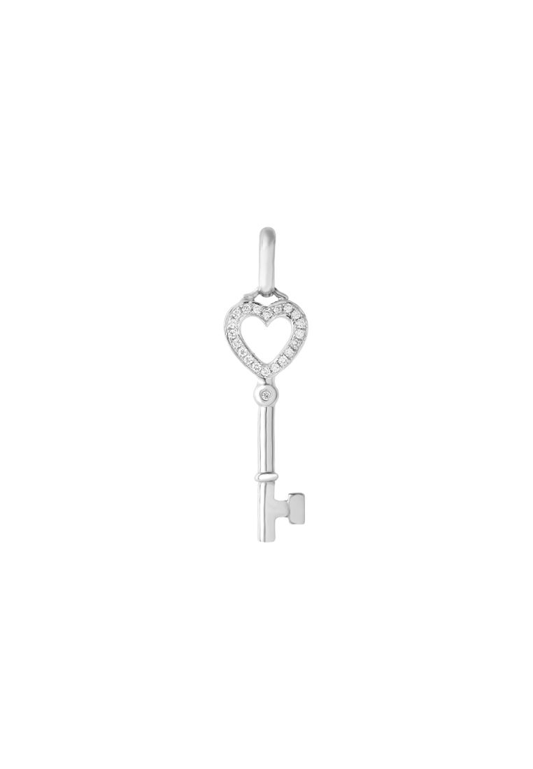 GOLDHEART GOLDHEART Key Diamond Pendant, White Gold 750 (P4134)