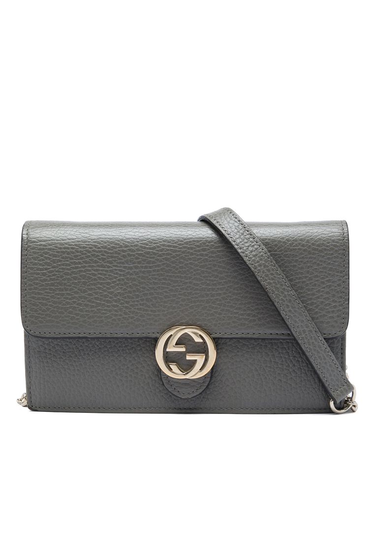Gucci Pre-Loved Gucci Dollar Calfskin Interlocking G Wallet On Chain