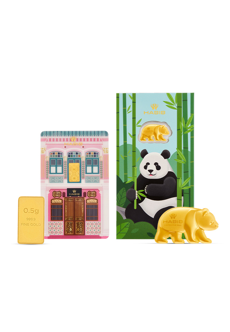 HABIB HABIB 0.5g 999.9 Gold Bar (Peranakan) and Zoo Negara Collection (Panda) | 999.9 Gold Wafer (0.