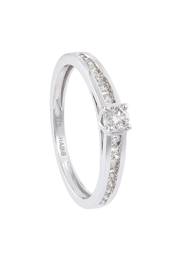 HABIB HABIB Channel Diamond Ring in 375/9K White Gold 265511222