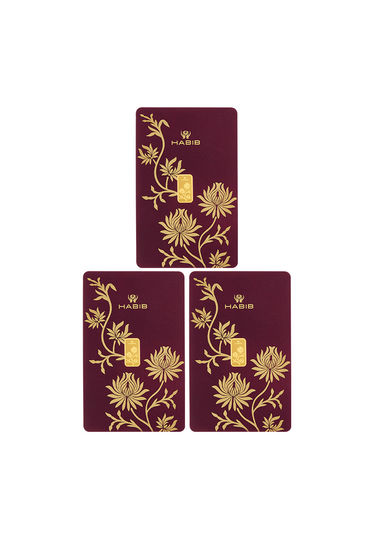 HABIB HABIB 3g Bundle (1g x 3pcs) 999.9 Gold Bar (Tekat)